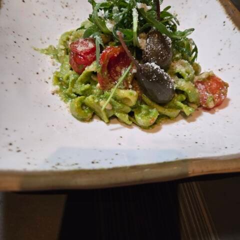 Fettuccine with Arugula Pesto
